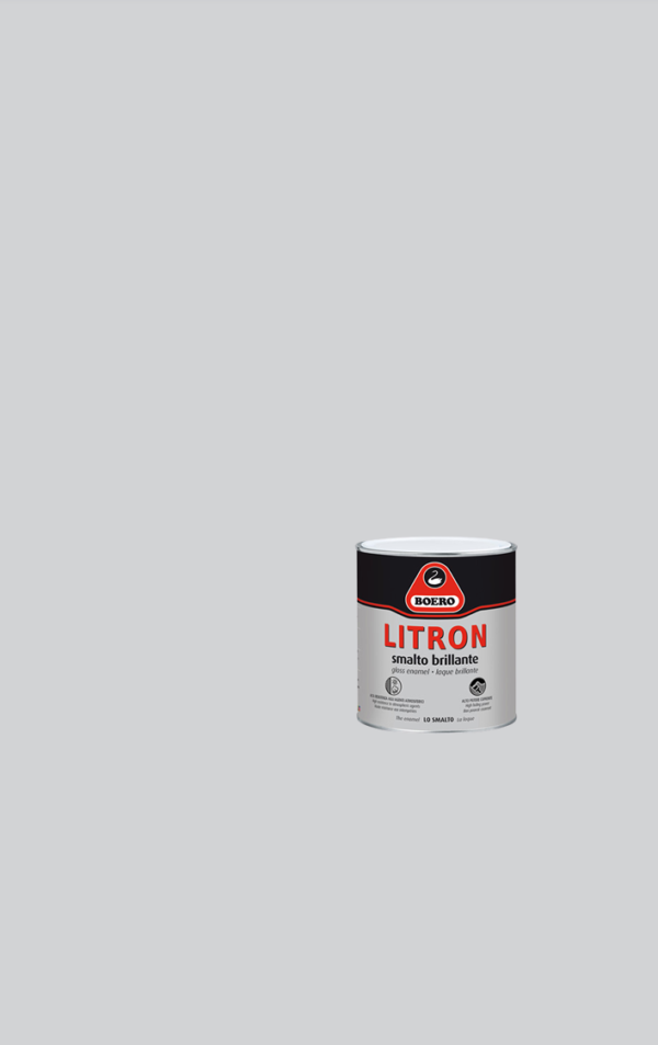 BOERO LITRON vernice pittura smalto brillante superiore pronto all’uso colore Grigio antico