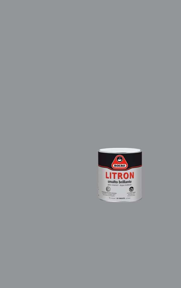 BOERO LITRON vernice pittura smalto brillante superiore pronto all’uso colore Grigio polvere