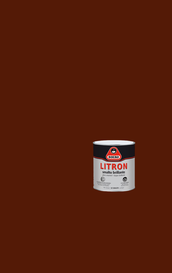 BOERO LITRON vernice pittura smalto brillante superiore pronto all’uso colore Marrone