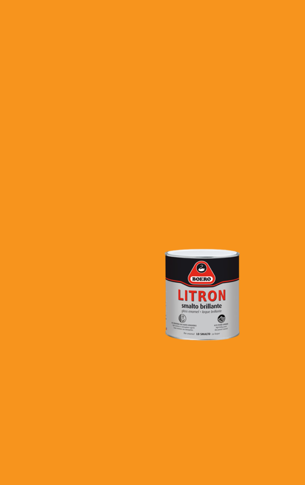 BOERO LITRON vernice pittura smalto brillante superiore pronto all’uso colore Arancione