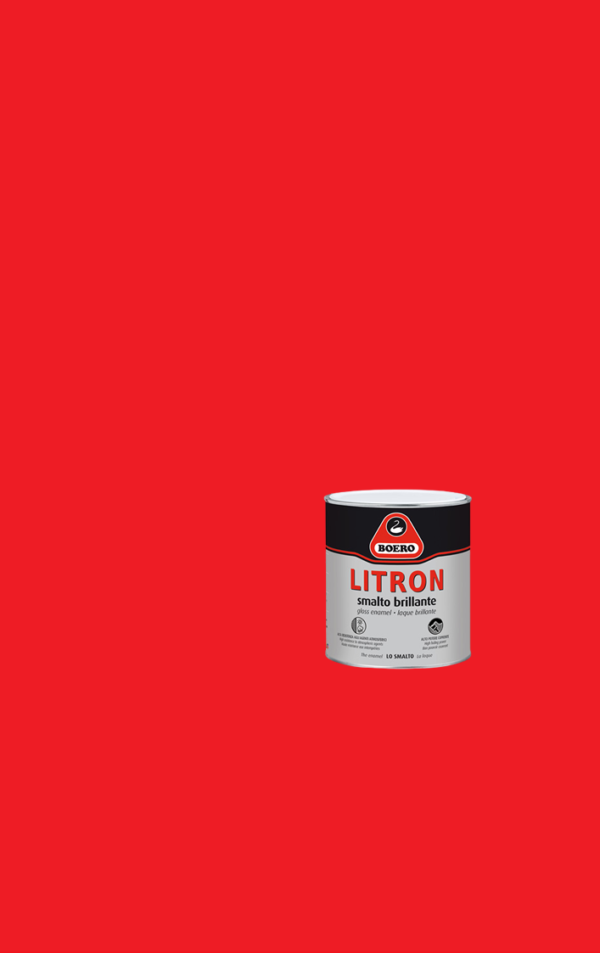 BOERO LITRON vernice pittura smalto brillante superiore pronto all’uso colore Rosso Italia