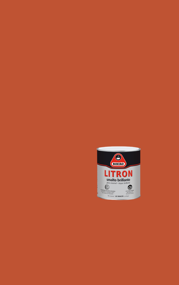 BOERO LITRON vernice pittura smalto brillante superiore pronto all’uso colore Rosso bruciato