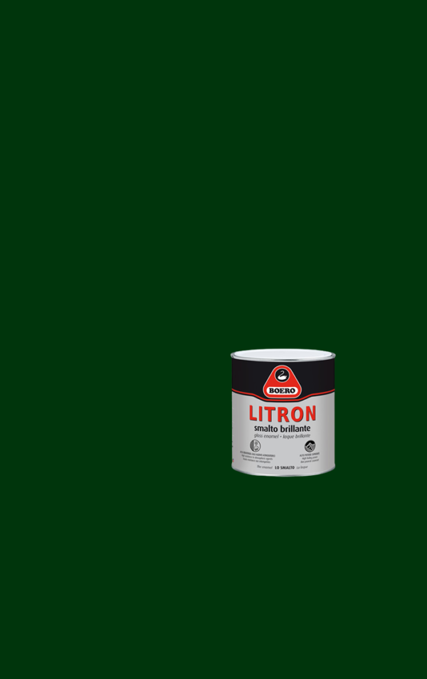 BOERO LITRON vernice pittura smalto brillante superiore pronto all’uso colore Verde inglese