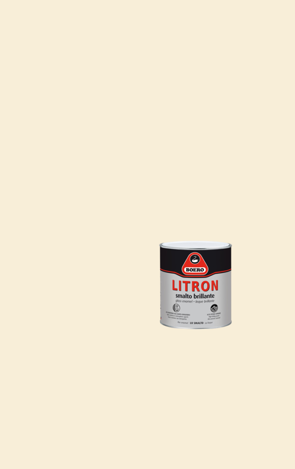 BOERO LITRON vernice pittura smalto brillante superiore pronto all’uso colore Bianco panna