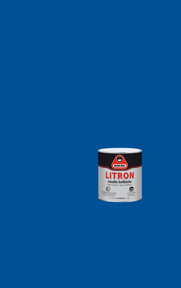 BOERO LITRON vernice pittura smalto brillante superiore pronto all’uso colore Blu segnale