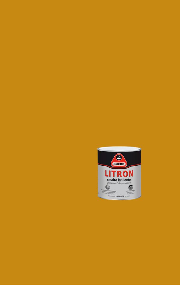 BOERO LITRON vernice pittura smalto brillante superiore pronto all’uso colore Giallo Siena