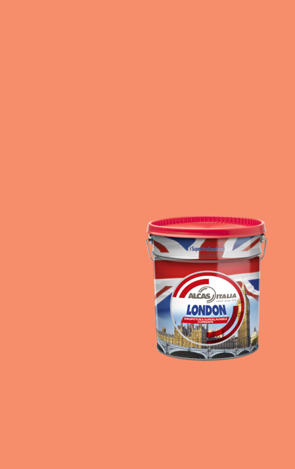 ALCAS LONDON PITTURA SUPER LAVABILE OTTIMO POTERE COPRENTE 1L 5L 14L Mandarino