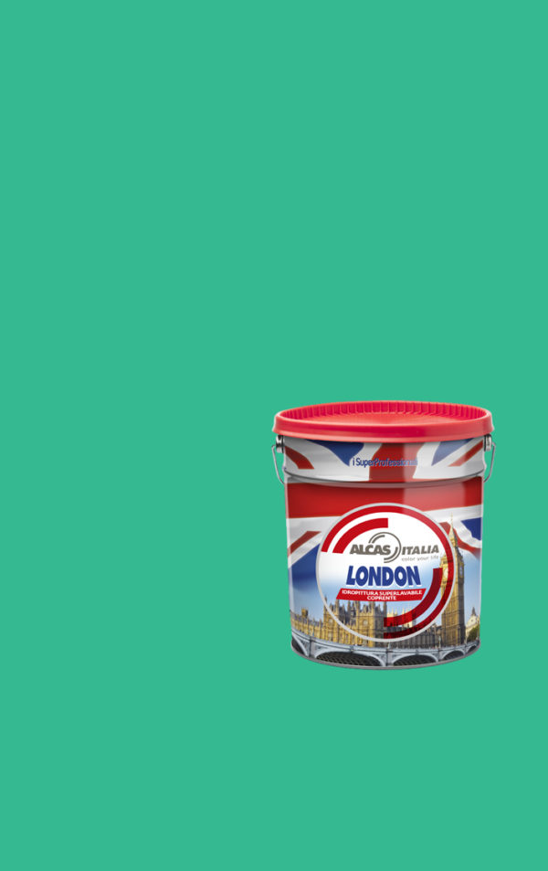 ALCAS LONDON PITTURA SUPER LAVABILE OTTIMO POTERE COPRENTE 1L 5L 14L Verde caraibi