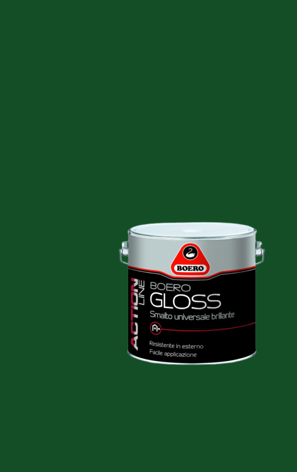 BOERO GLOSS – 0.5 Lt , 2 Lt – SMALTO UNIVERSALE BRILLANTE AL SOLVENTE Verde bosco